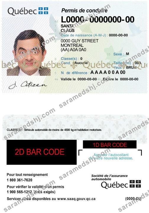 Canada Quebec driving license